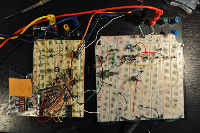 The system on a
breadboard
