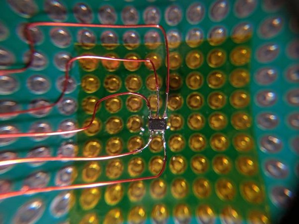 A freshly soldered IC