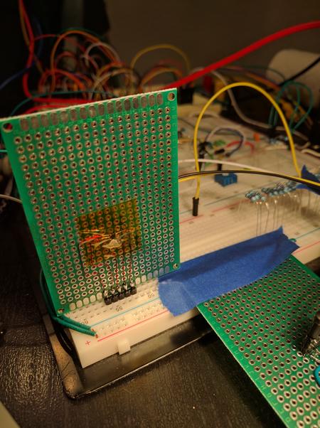 The board on a breadboard